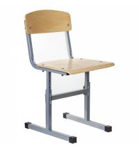 Стул ученический регулируемый "Ученик", 340х430х585-665 мм, рост 2-4, серый каркас