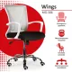 Кресло  "Wings MG-306", пластик белый, хром, сетка, серое/черное, 532010. Фото товара с разных ракурсов.