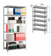 Стеллаж металлический ПРАКТИК "MS", 2000х1000х400 мм, 6 полок, MS 200/100х40/6